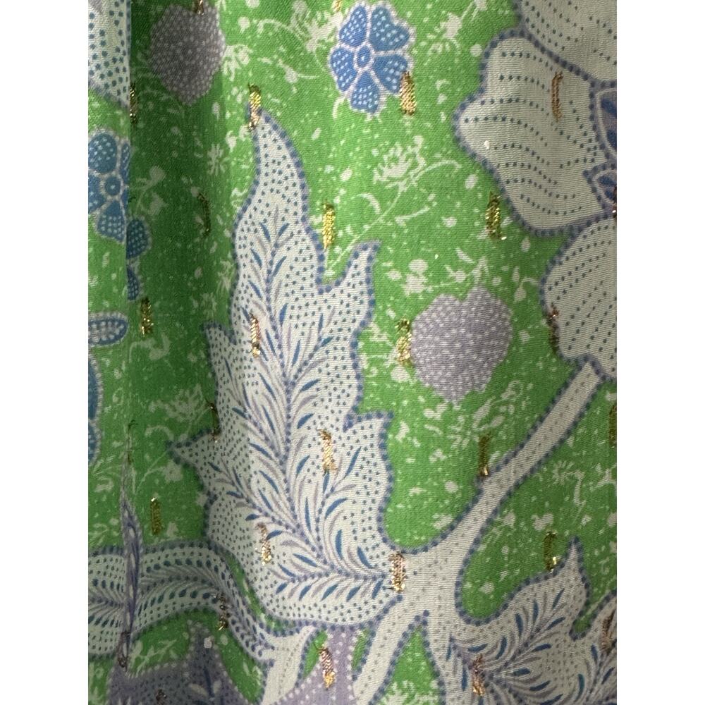 Joie Bright Green Floral Blouse Ruffle Flowy Career Casual Top size small - Picture 6 of 14